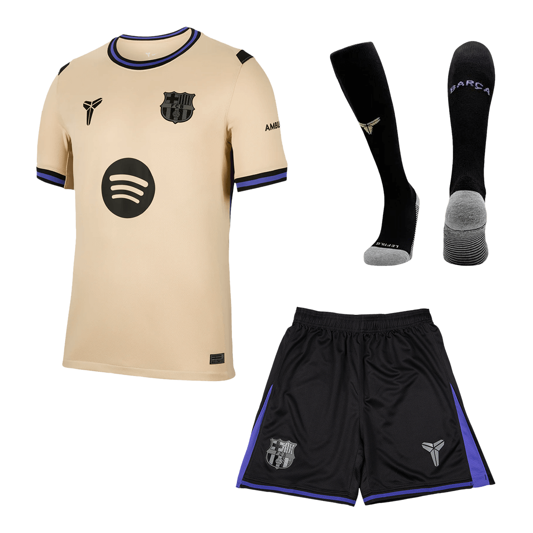 Barcelona Mens Away Soccer Full Set 2025/26 Yellow&Black