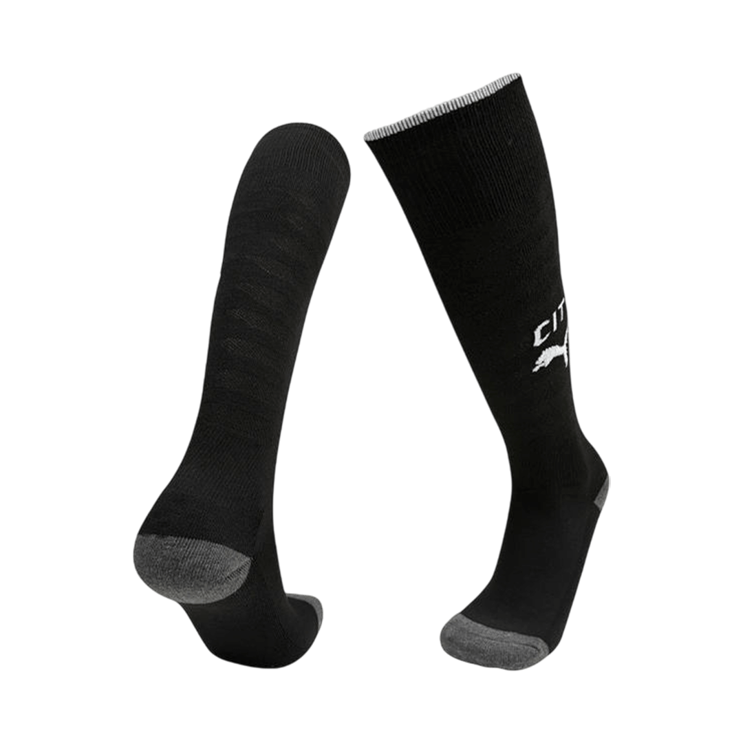 Manchester City Kids Away Soccer Socks 2025/26 Black [PREMIUM]