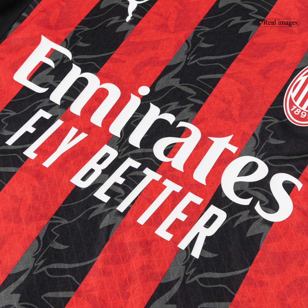 AC Milan Mens Home Soccer Jersey 2025/26 Red&Black - Player Version