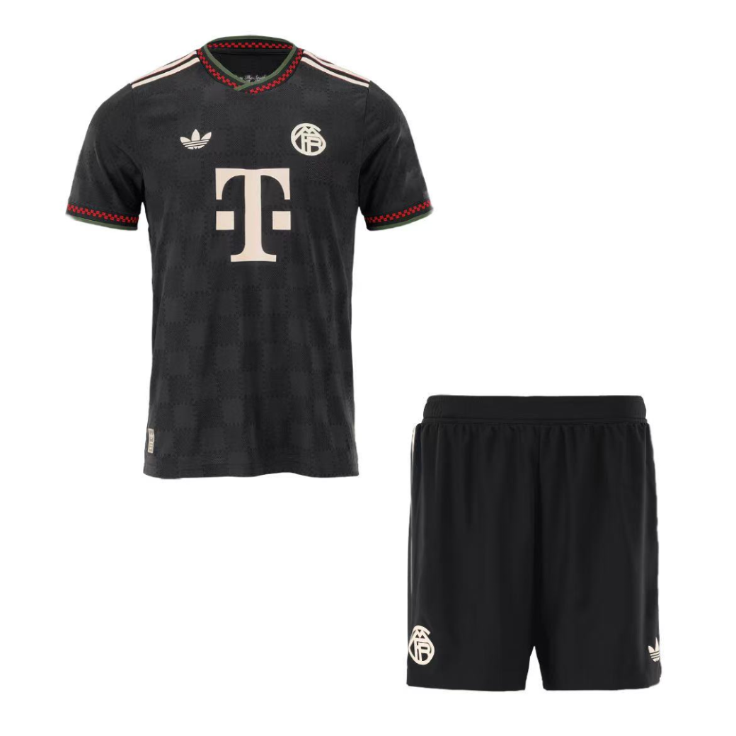 Bayern Munich Mens Third Away Soccer Kit 2025/26 Black - Player Version
