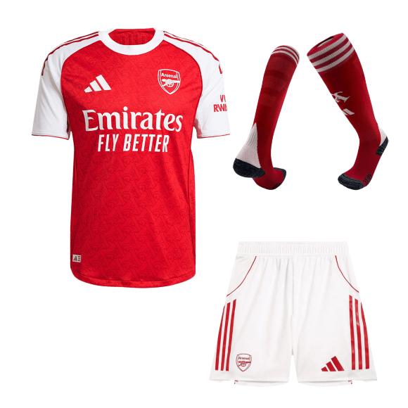 Arsenal Mens Home Soccer Full Set 2025/26 Red - Player Version