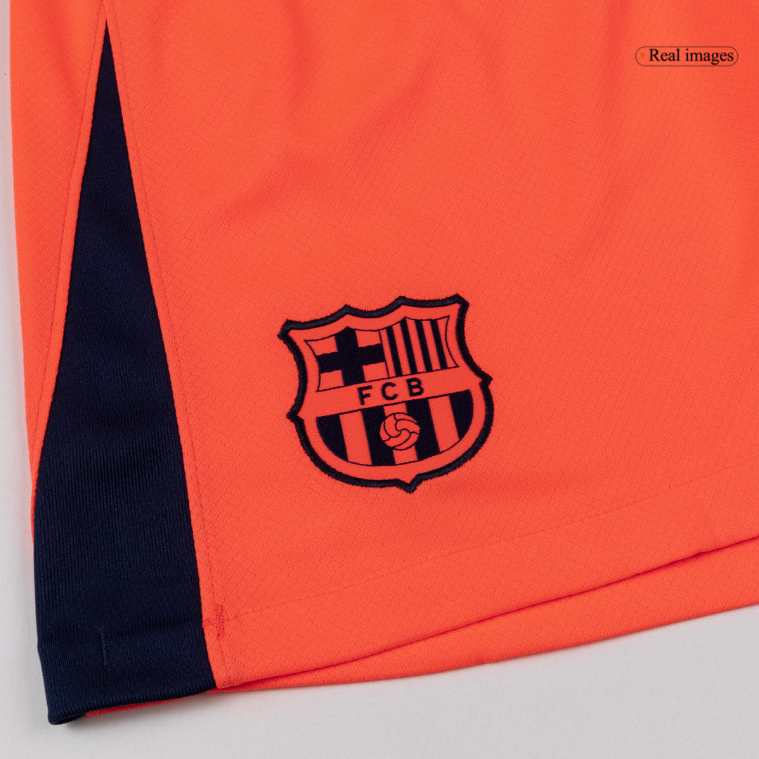 Barcelona Mens Third Away Soccer Shorts 2025/26 Orange