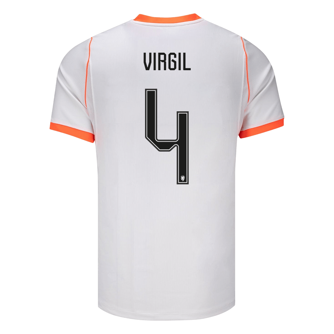 VIRGIL #4 Netherlands Mens Away Soccer Jersey World Cup 2026 White