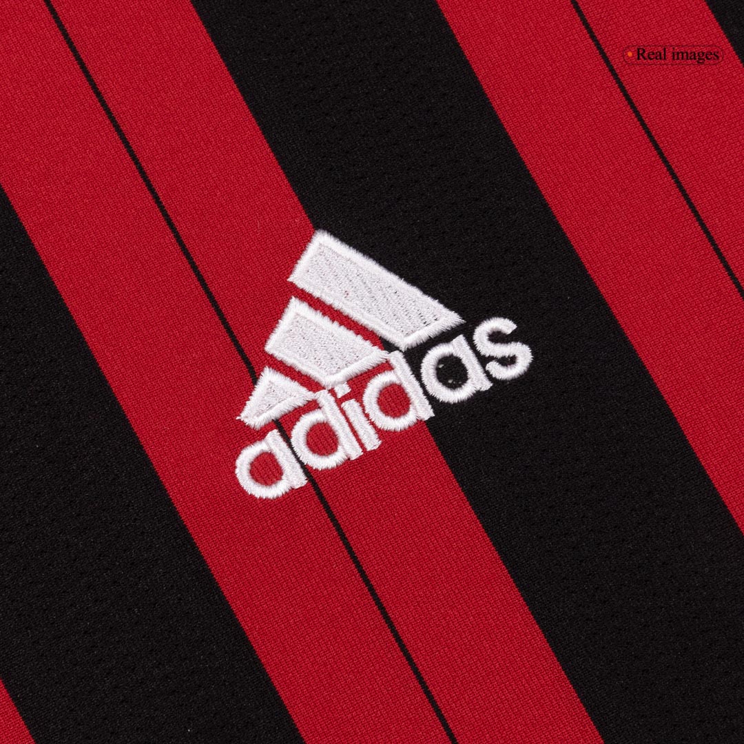 Retro AC Milan Mens Home Long Sleeve Soccer Jersey 2013/14 Red&Black