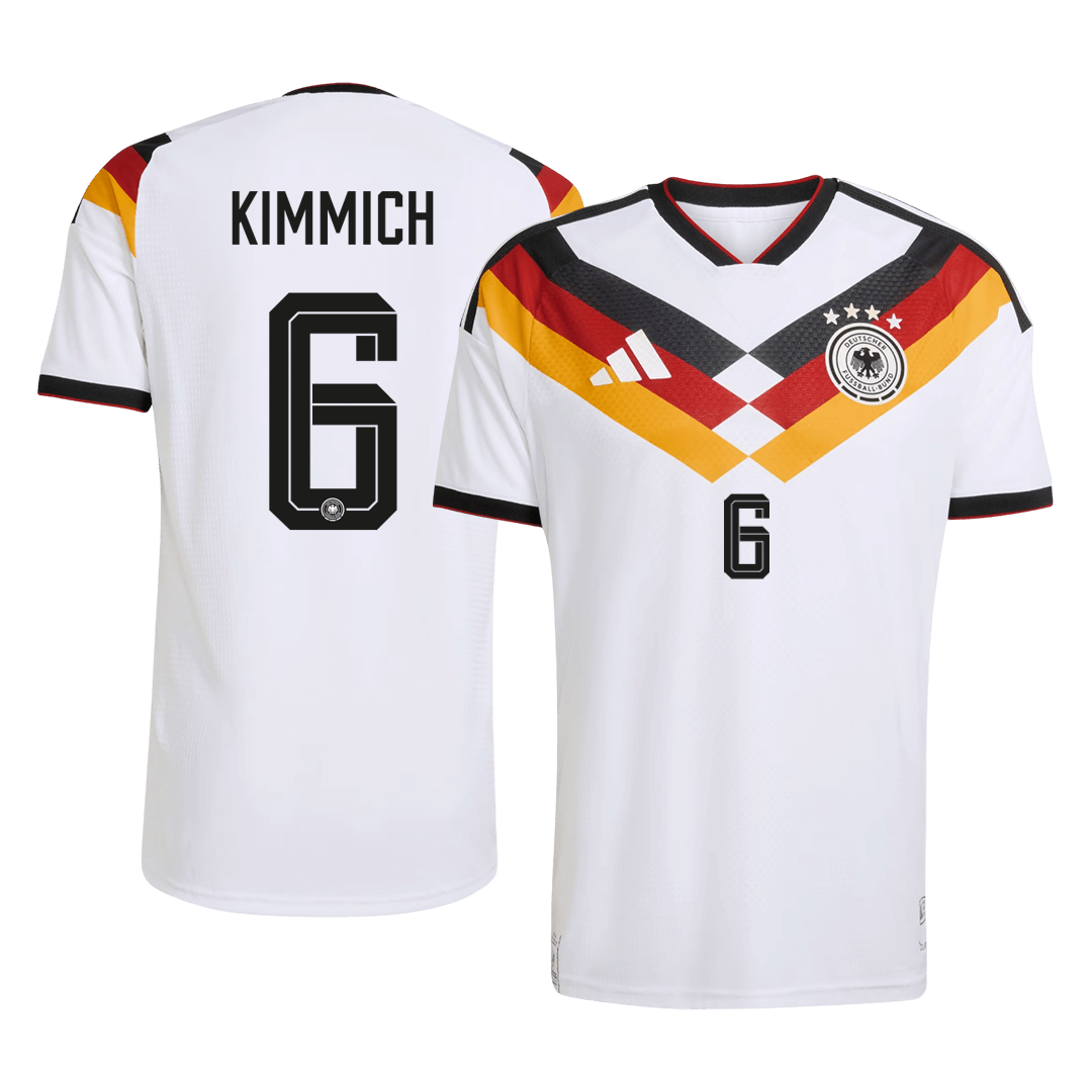 KIMMICH #6 Germany Mens Home Soccer Jersey World Cup 2026 White - Player Version