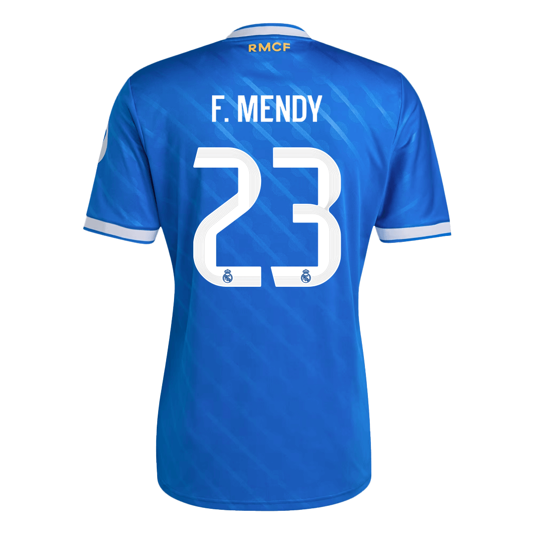F. MENDY #23 Real Madrid Mens Third Away Soccer Jersey 2025/26 Blue