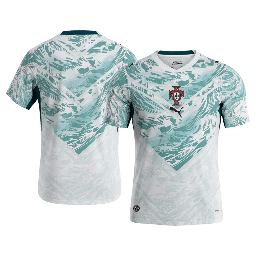Portugal Mens Away Soccer Jersey World Cup 2026 White&Green