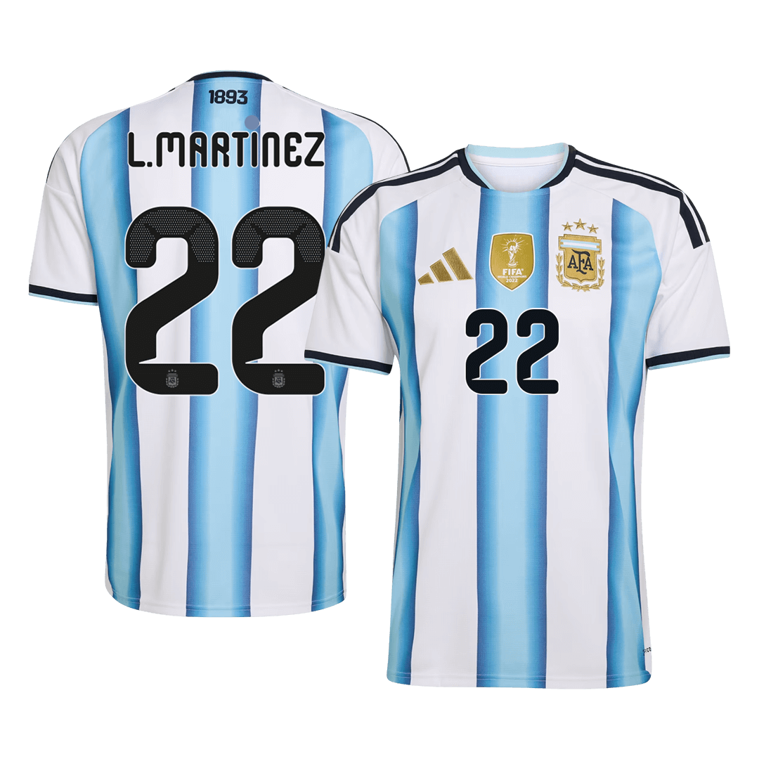 L. MARTINEZ #22 Argentina Mens Home Soccer Jersey World Cup 2026 Blue&White [PREMIUM]