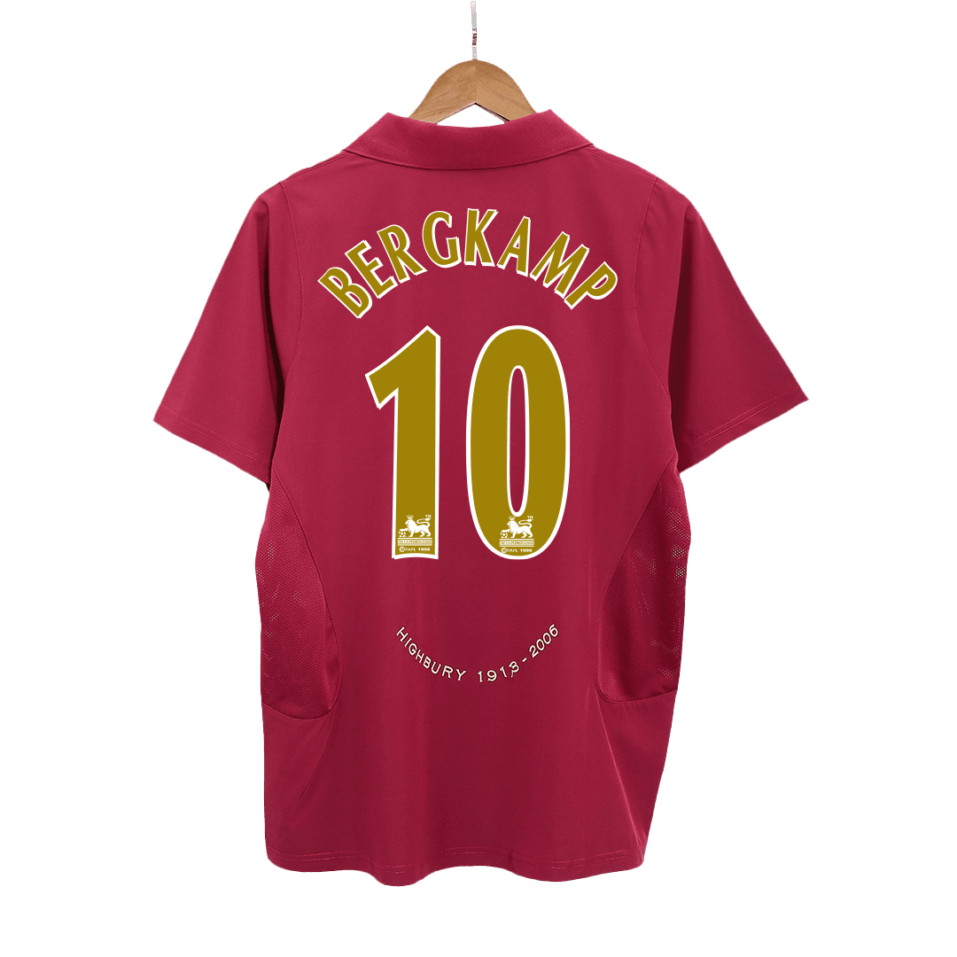 Retro BERGKAMP #10 Arsenal Mens Home Soccer Jersey 2005/06 Red