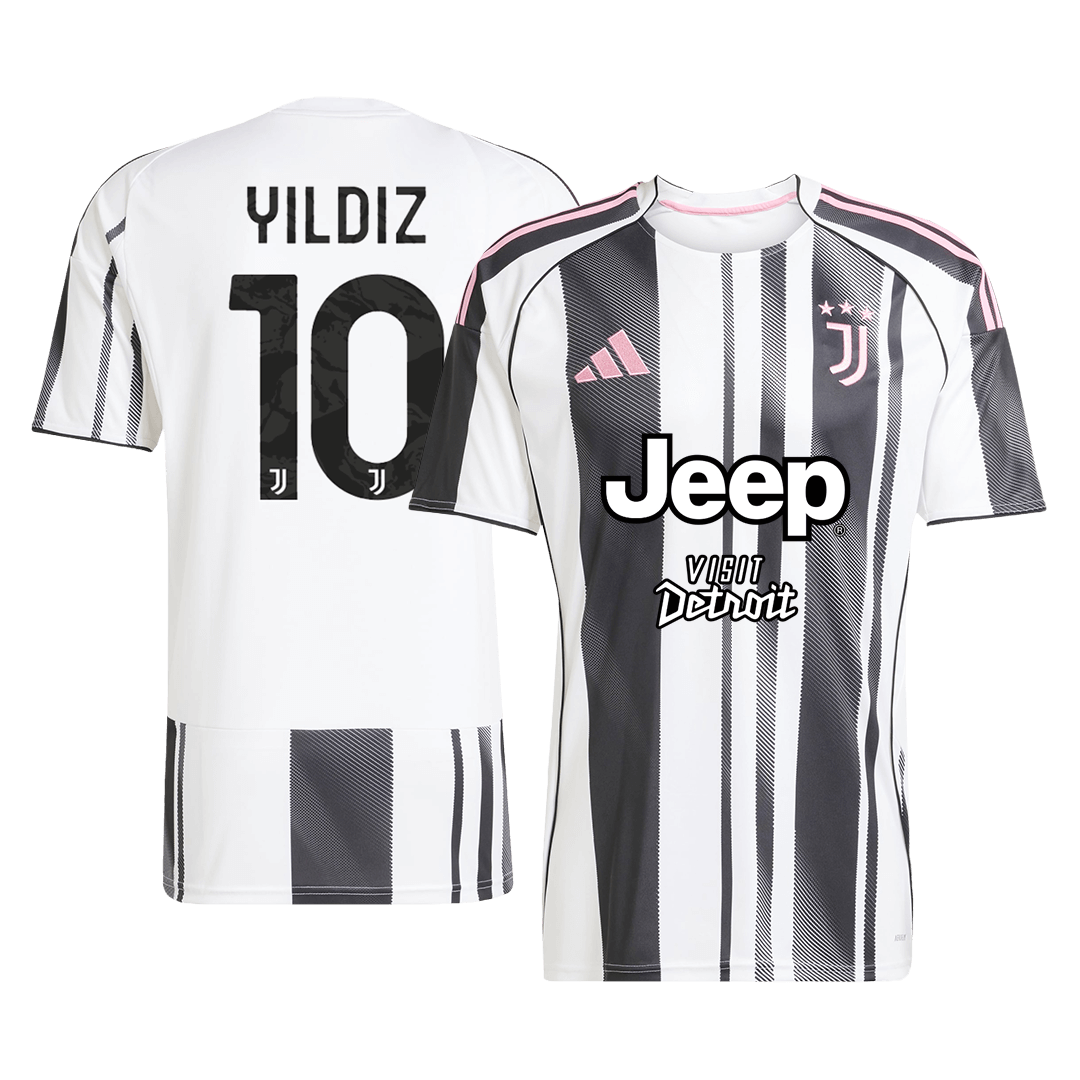 YILDIZ #10 Juventus Mens Home Soccer Jersey 2025/26 Black&White