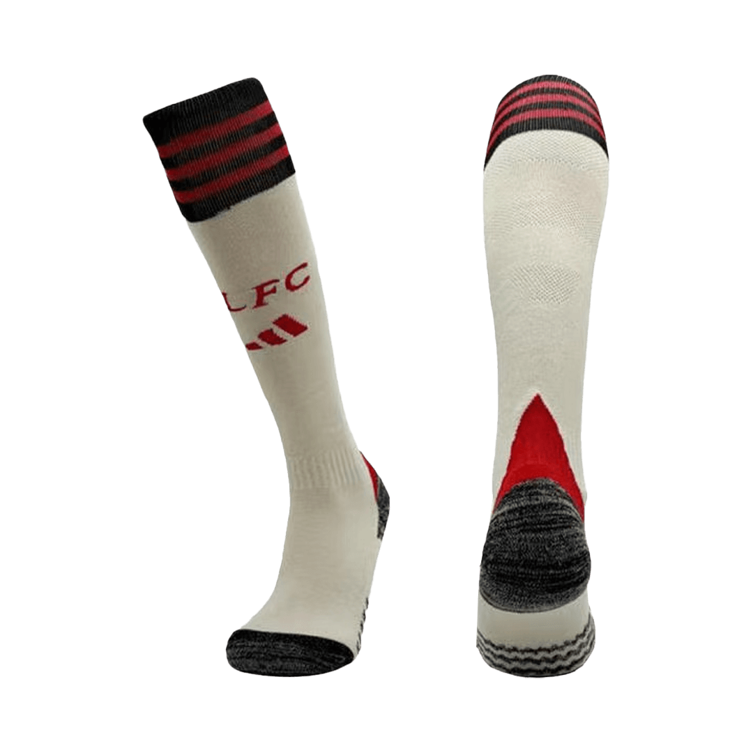 Liverpool Kids Away Soccer Socks 2025/26 White [PREMIUM]