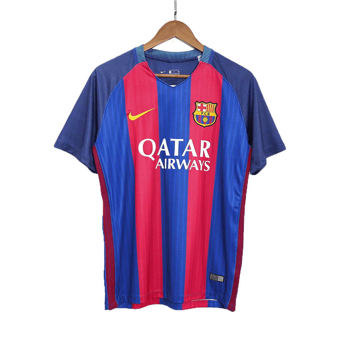 Retro MESSI #10 Barcelona Mens Home Soccer Jersey 2016/17 Red&Blue