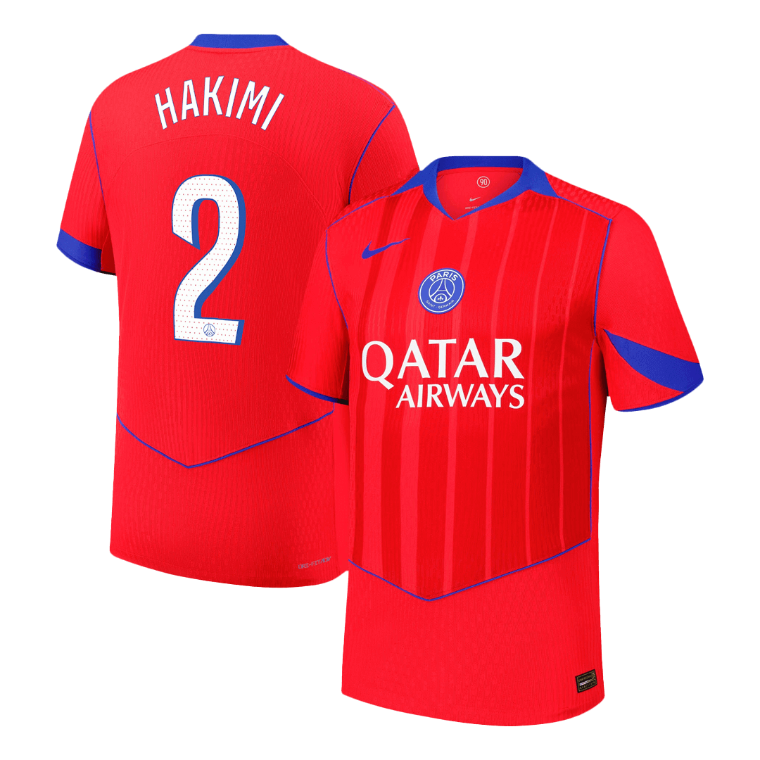 HAKIMI #2 PSG Mens Third Away Soccer Jersey 2025/26 Red - Player Version