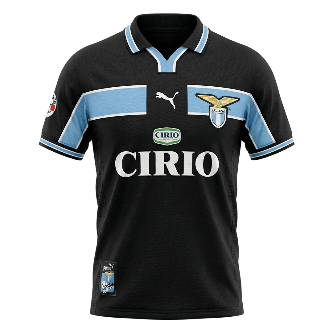 Retro Lazio Mens Away Soccer Jersey 1998/99 Navy