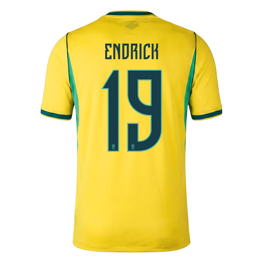 ENDRICK #19 Brazil Mens Home Soccer Jersey World Cup 2026 Yellow [PREMIUM]