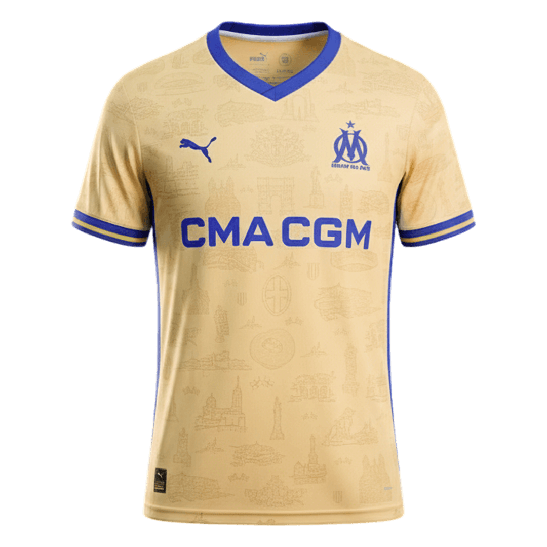 Marseille Mens Fourth Away Soccer Jersey 2025/26 Yellow