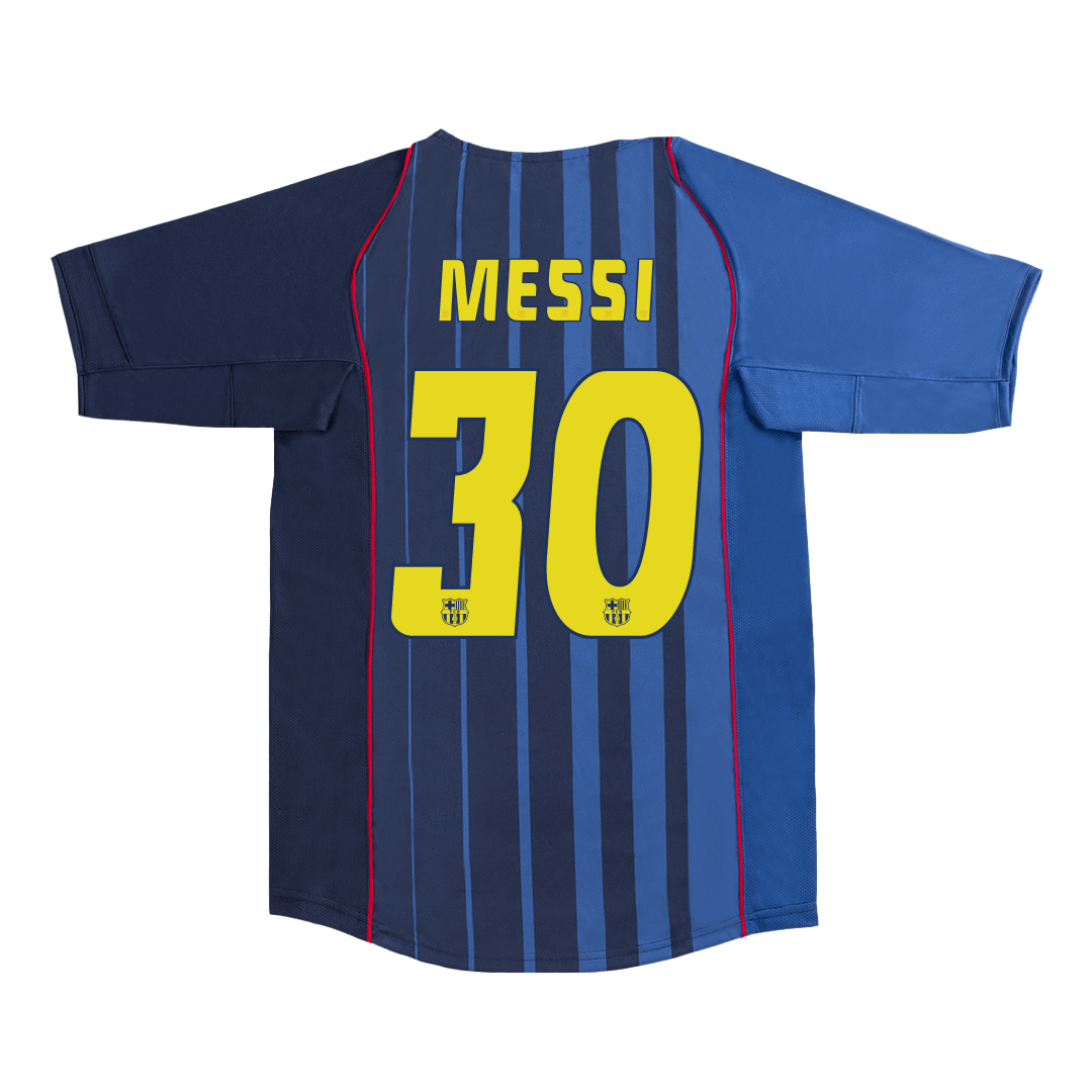 Retro MESSI #30 Barcelona Mens Away Soccer Jersey 2004/05 Blue