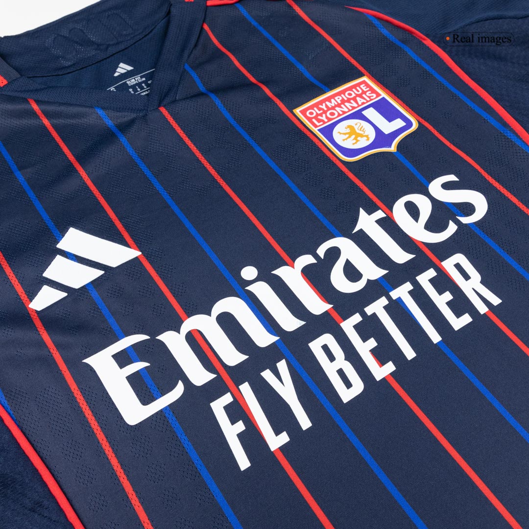 Olympique Lyonnais Mens Away Soccer Jersey 2025/26 Navy - Player Version