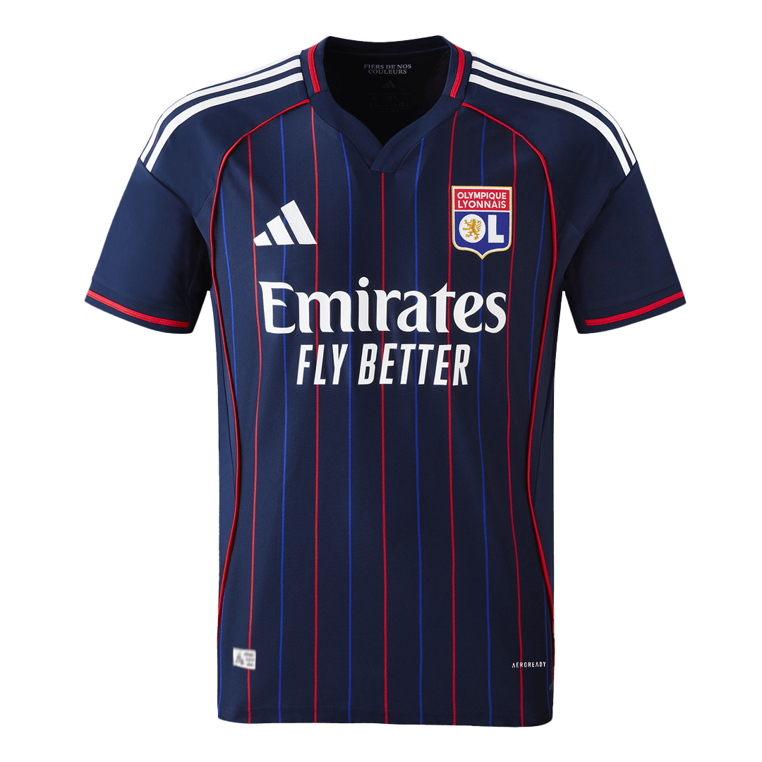 Olympique Lyonnais Mens Away Soccer Jersey 2025/26 Navy - Player Version