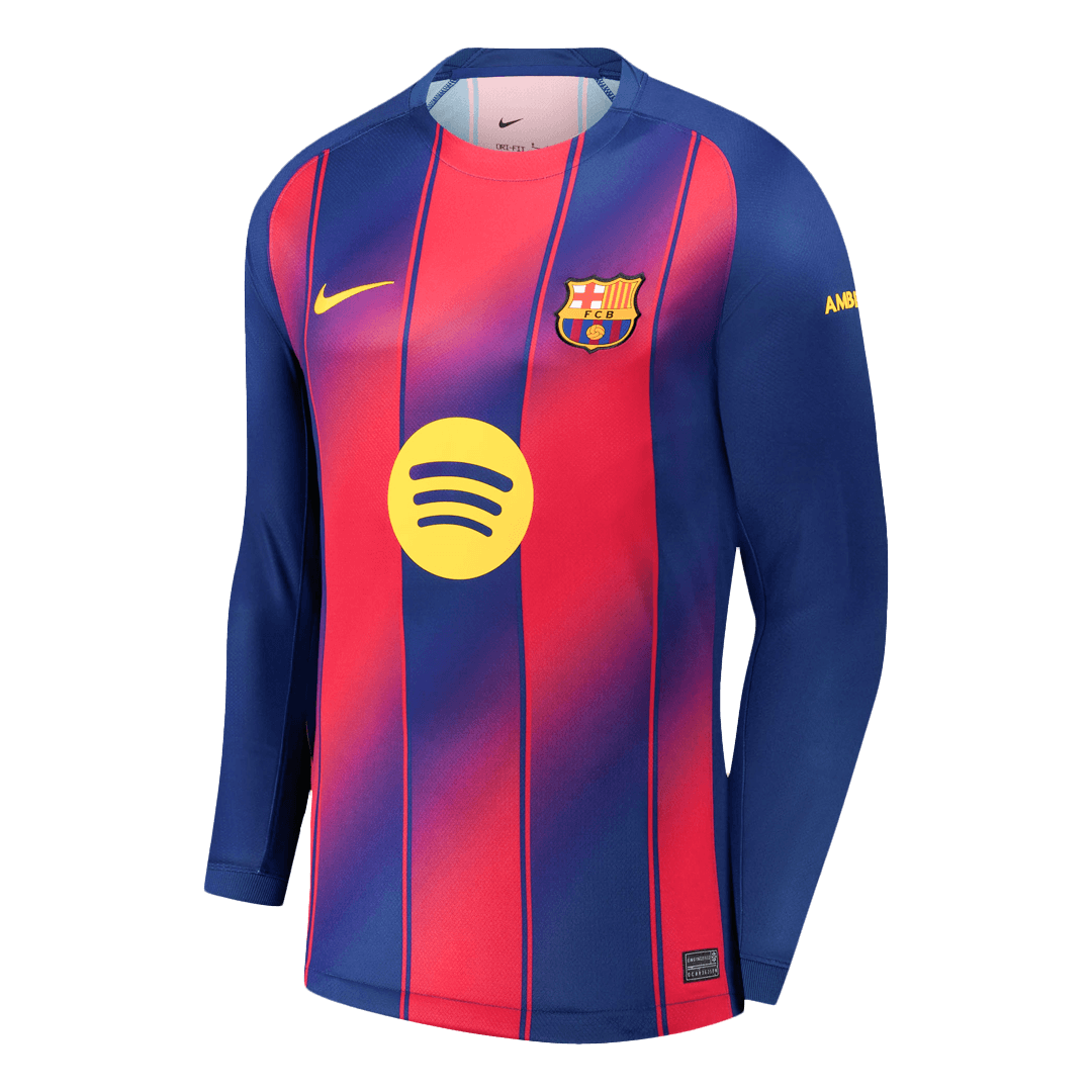 Barcelona Mens Home Long Sleeve Soccer Jersey 2025/26 Red&Blue