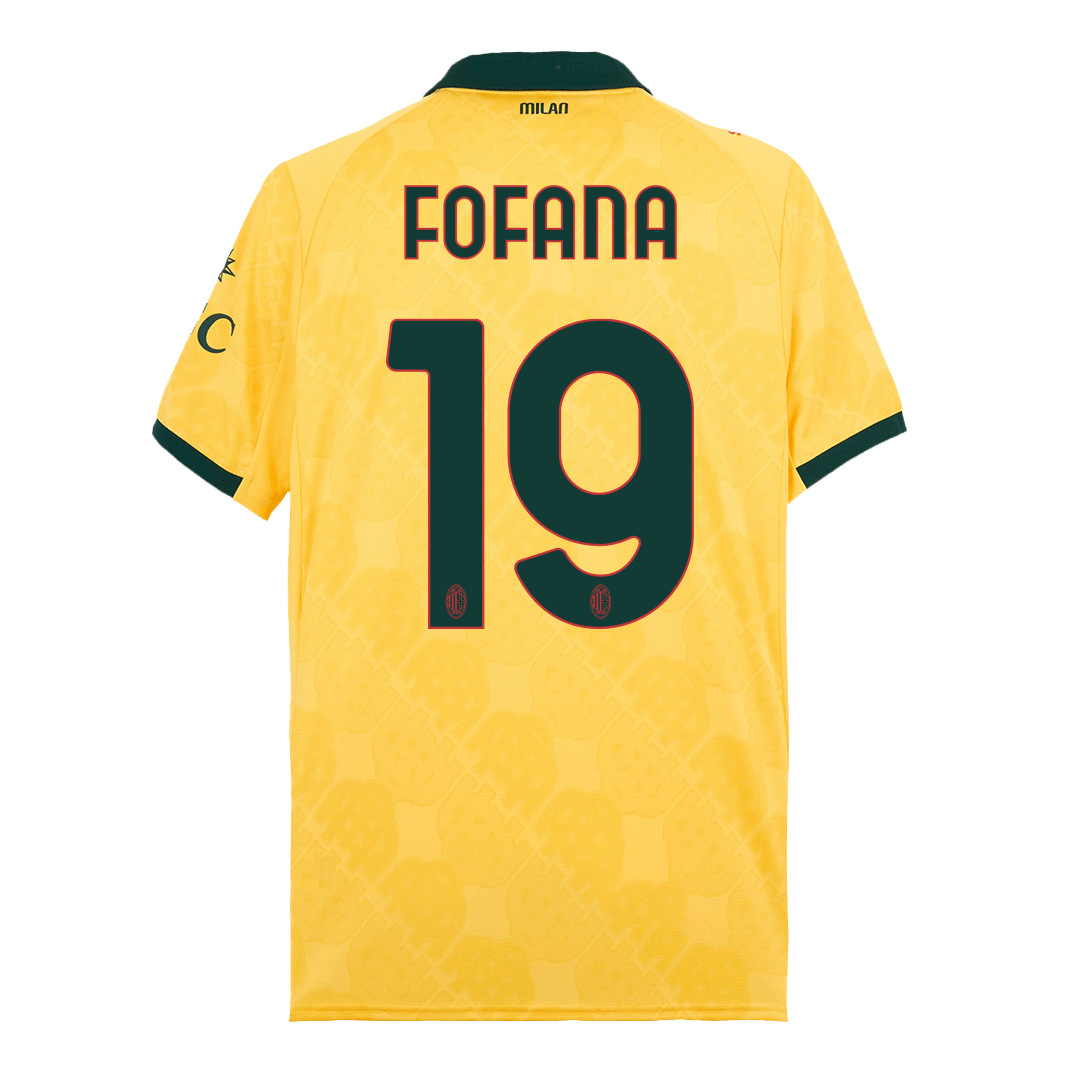 FOFANA #19 AC Milan Mens Third Away Soccer Jersey 2025/26 Yellow