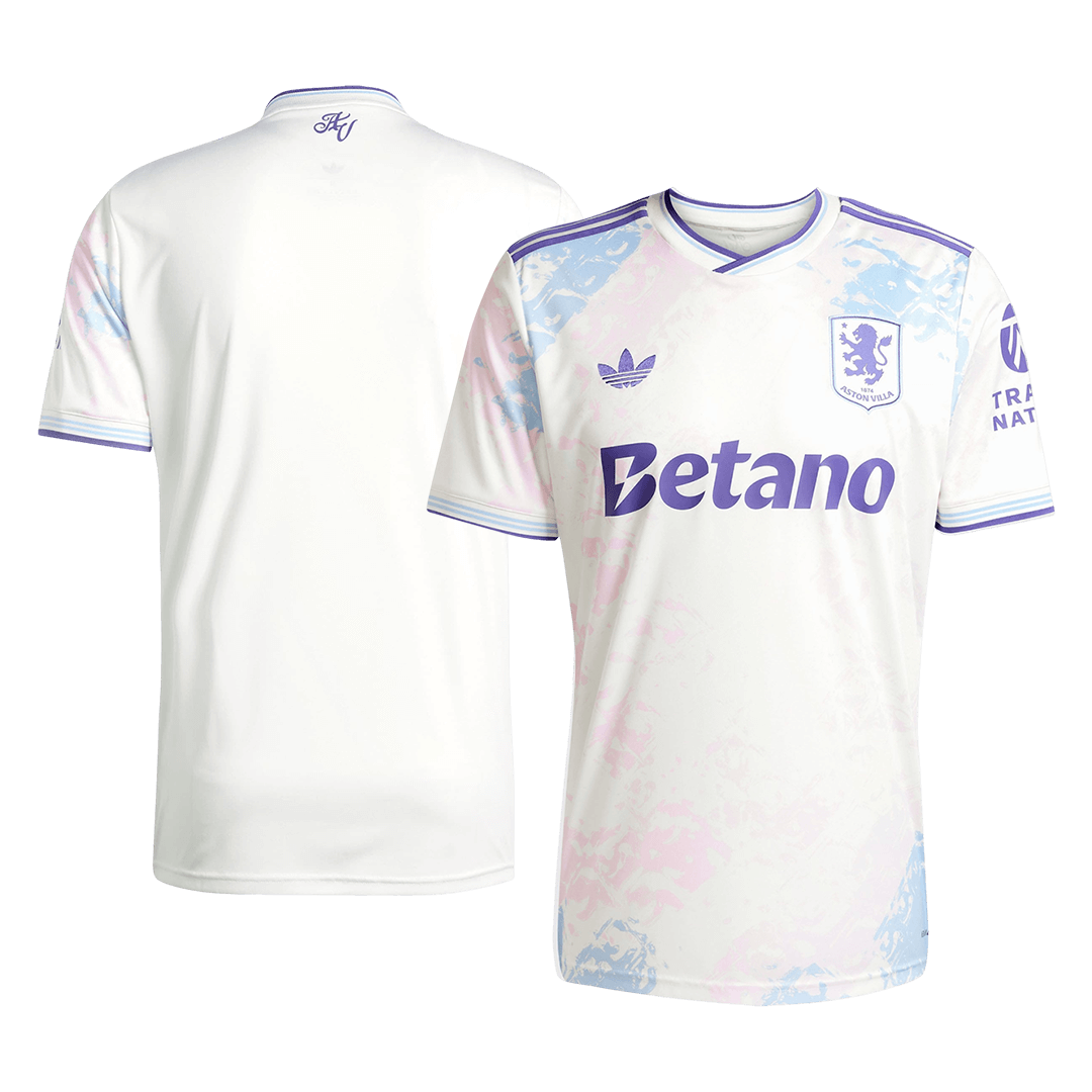 Aston Villa Mens Third Away Soccer Jersey 2025/26 White