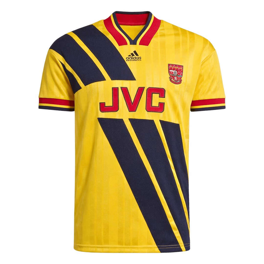 Retro Arsenal Mens Away Soccer Jersey 1993/94 Yellow
