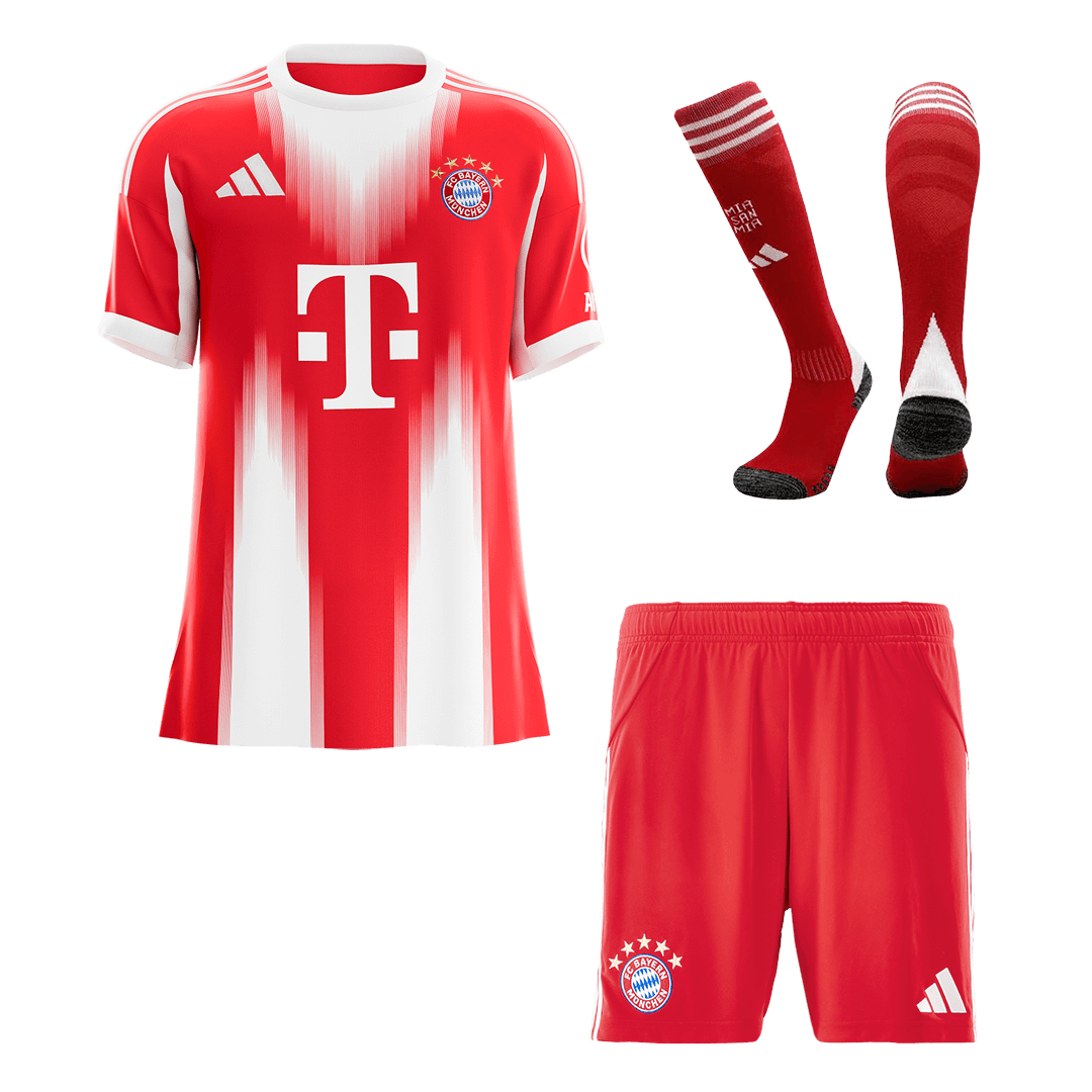 Bayern Munich Mens Home Soccer Full Set 2025/26 Red [PREMIUM]