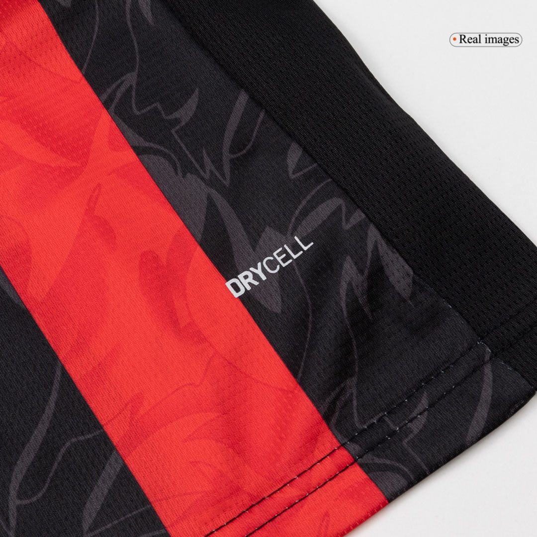 AC Milan Mens Home Long Sleeve Soccer Jersey 2025/26 Red&Black