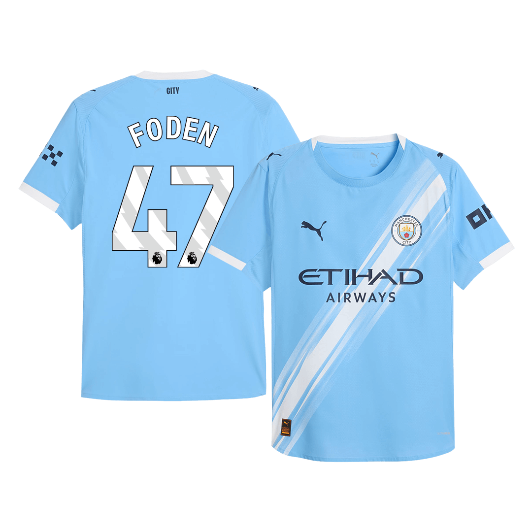 FODEN #47 Manchester City Mens Home Soccer Jersey 2025/26 Blue - Player Version