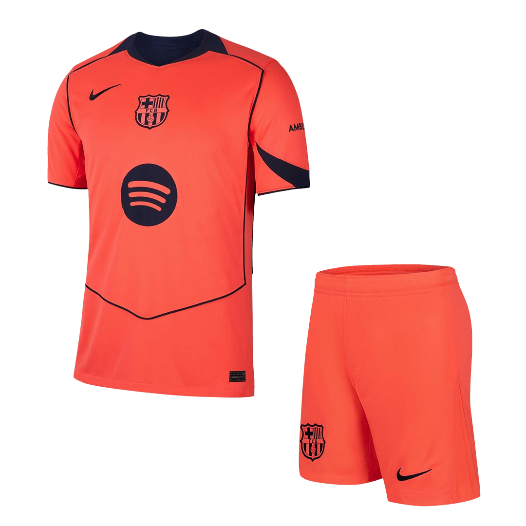 Barcelona Mens Third Away Soccer Kit 2025/26 Orange