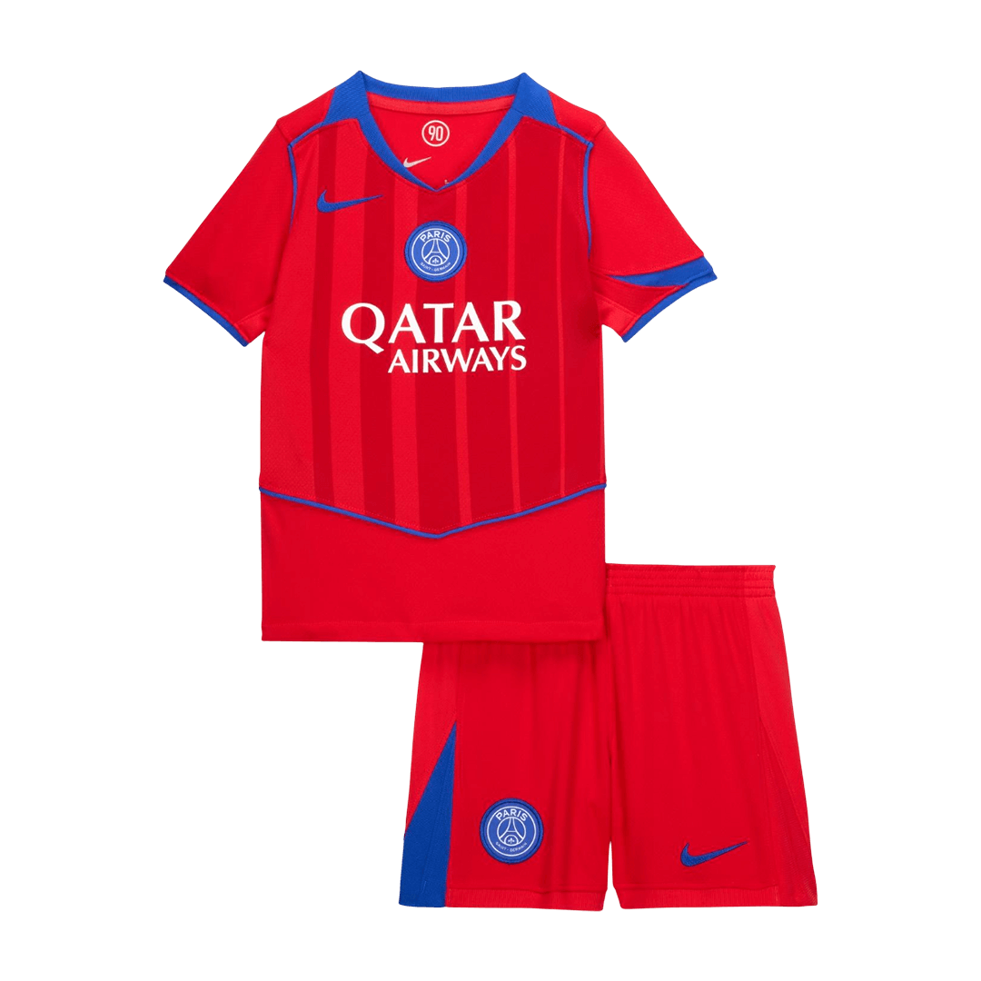 PSG Kids Third Away Soccer Kit 2025/26 Red