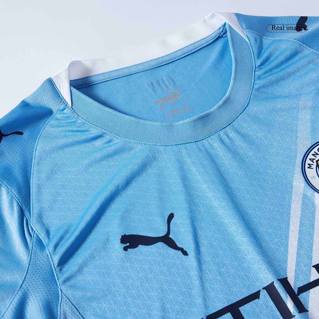 DE BRUYNE #17 Manchester City Mens Home Soccer Jersey 2025/26 Blue - Player Version
