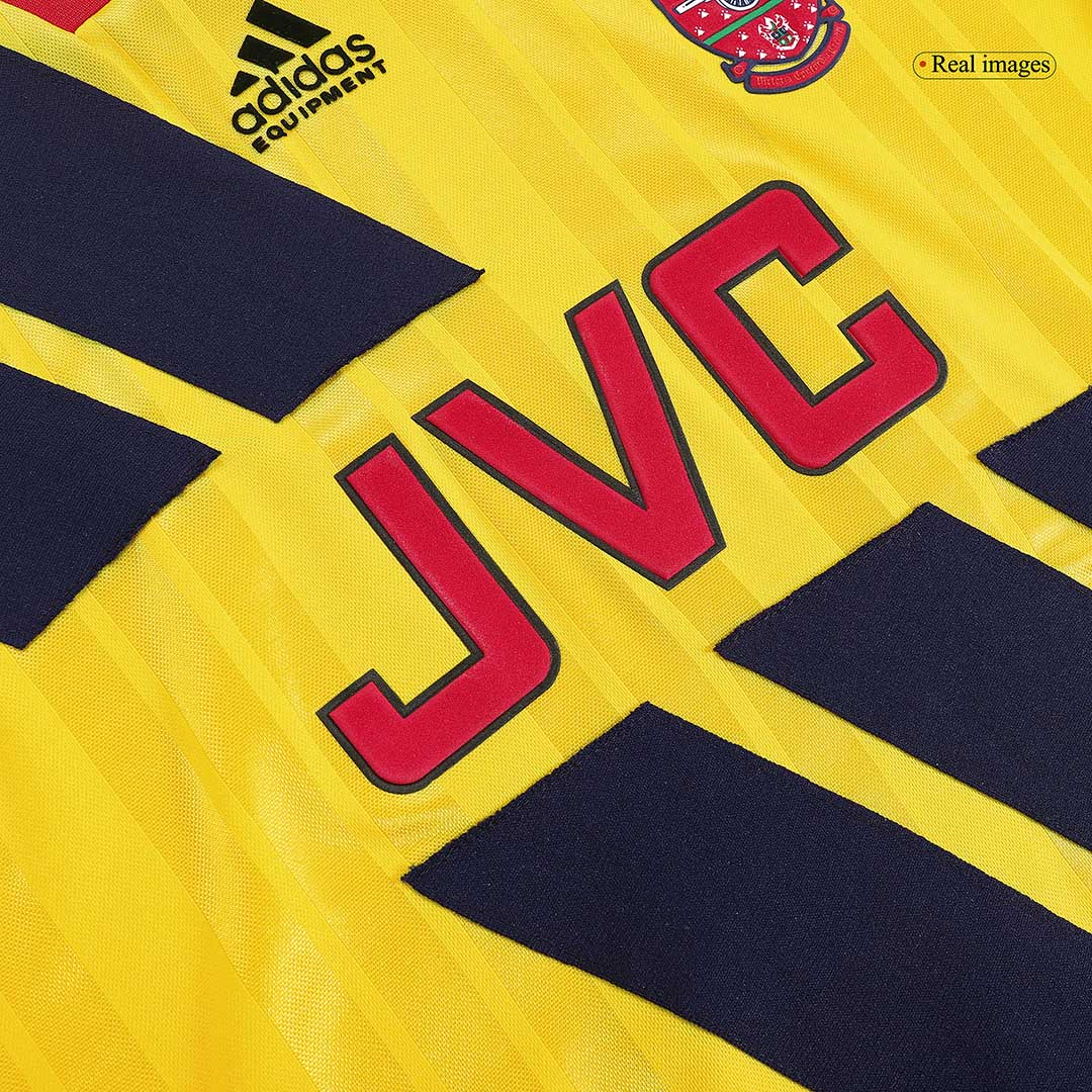 Retro Arsenal Mens Away Soccer Jersey 1993/94 Yellow