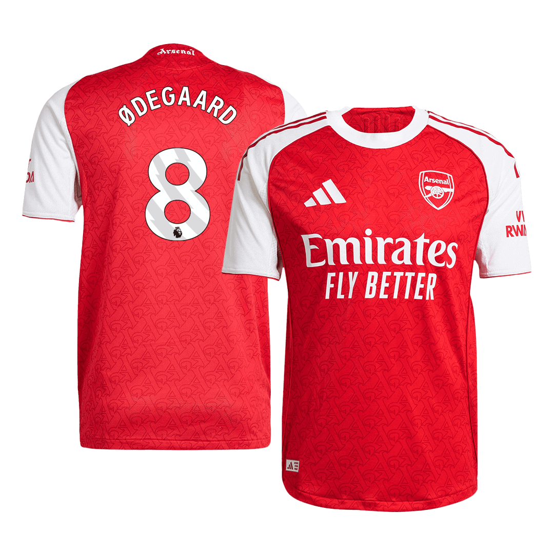 ØDEGAARD #8 Arsenal Mens Home Soccer Jersey 2025/26 Red - Player Version