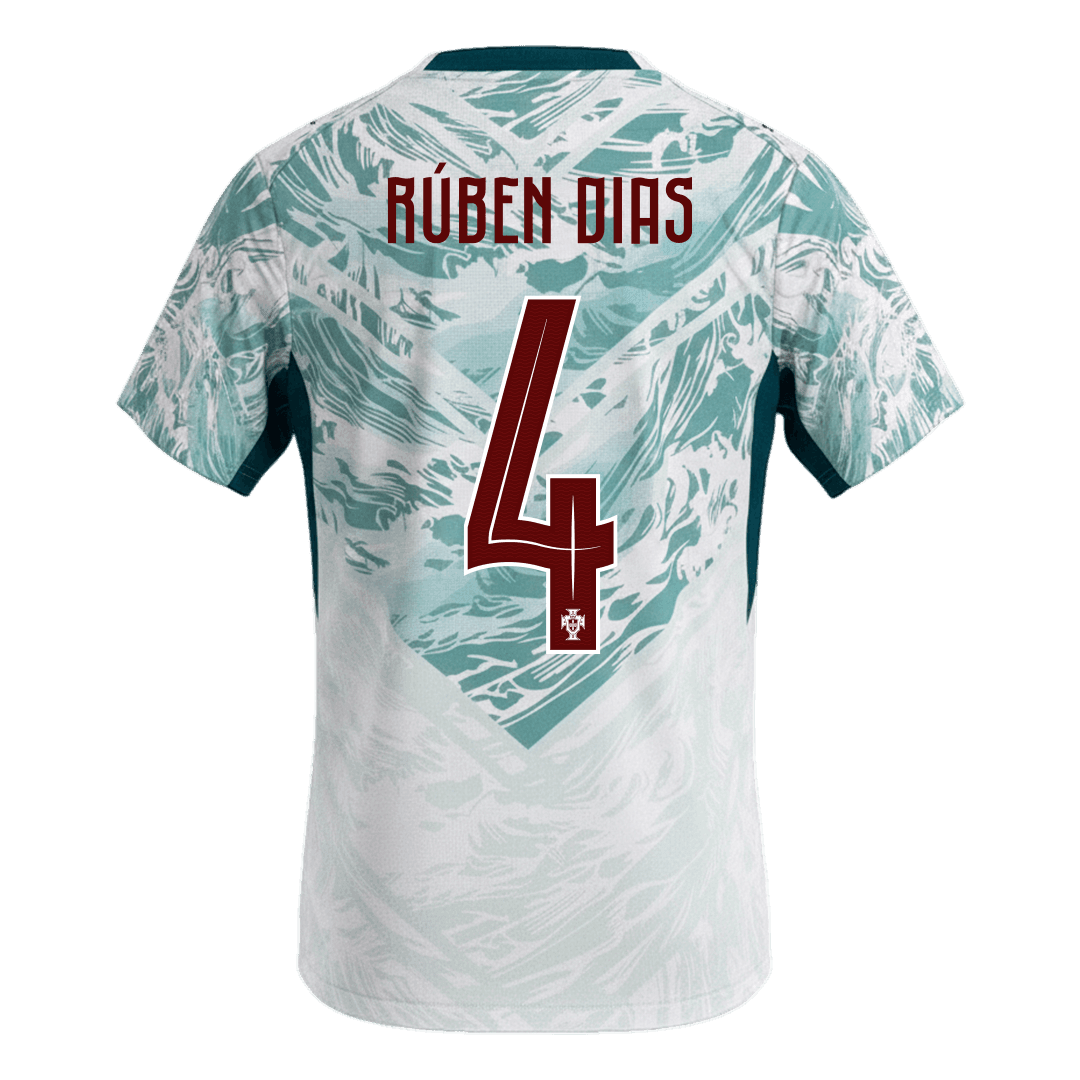 RÚBEN DIAS #4 Portugal Mens Away Soccer Jersey World Cup 2026 White&Green