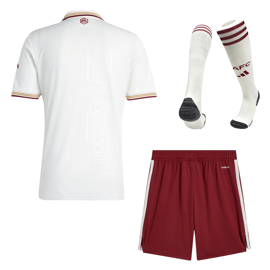 Arsenal Mens Third Away Soccer Full Set 2025/26 White