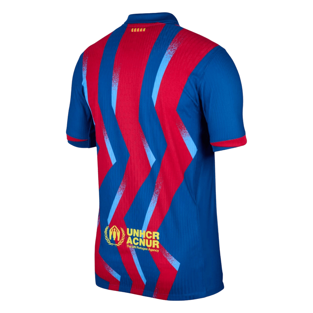 Barcelona Mens Fourth Away Soccer Jersey 2025/26 Red&Blue - Player Version