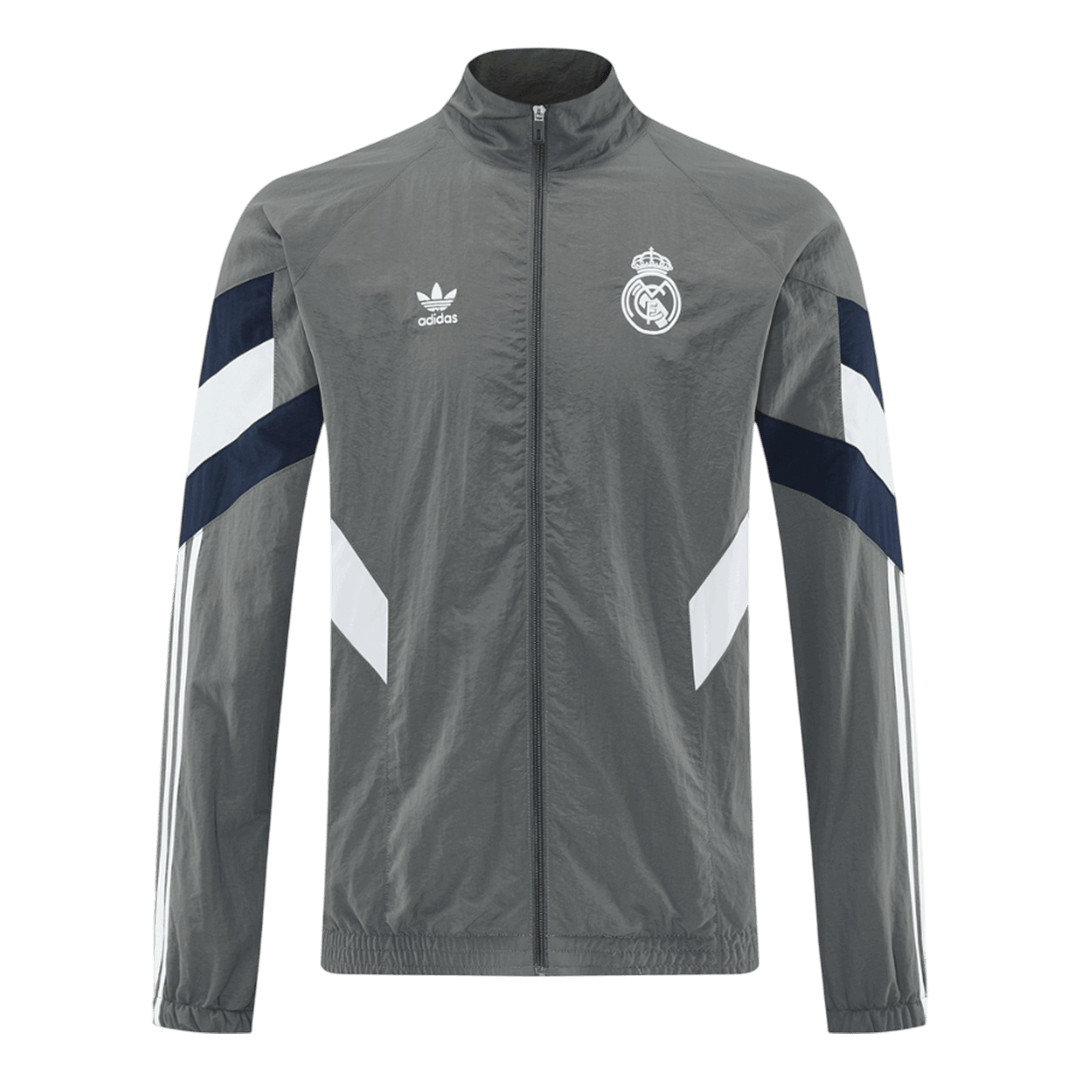 Real Madrid Mens Windbreaker Jacket 2025/26 Gray