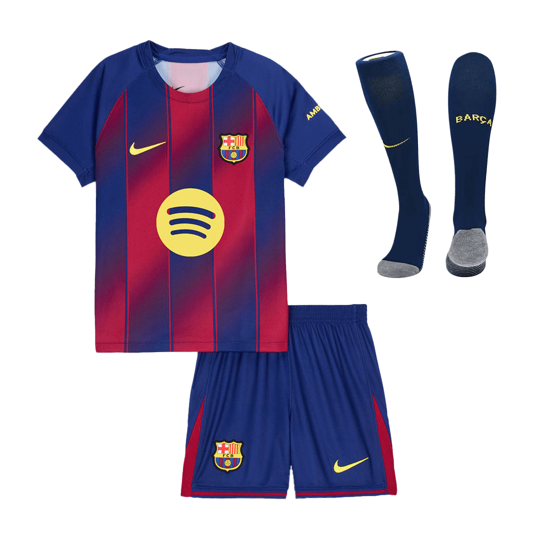 Barcelona Kids Home Soccer Full Set 2025/26 Red&Blue [PREMIUM]