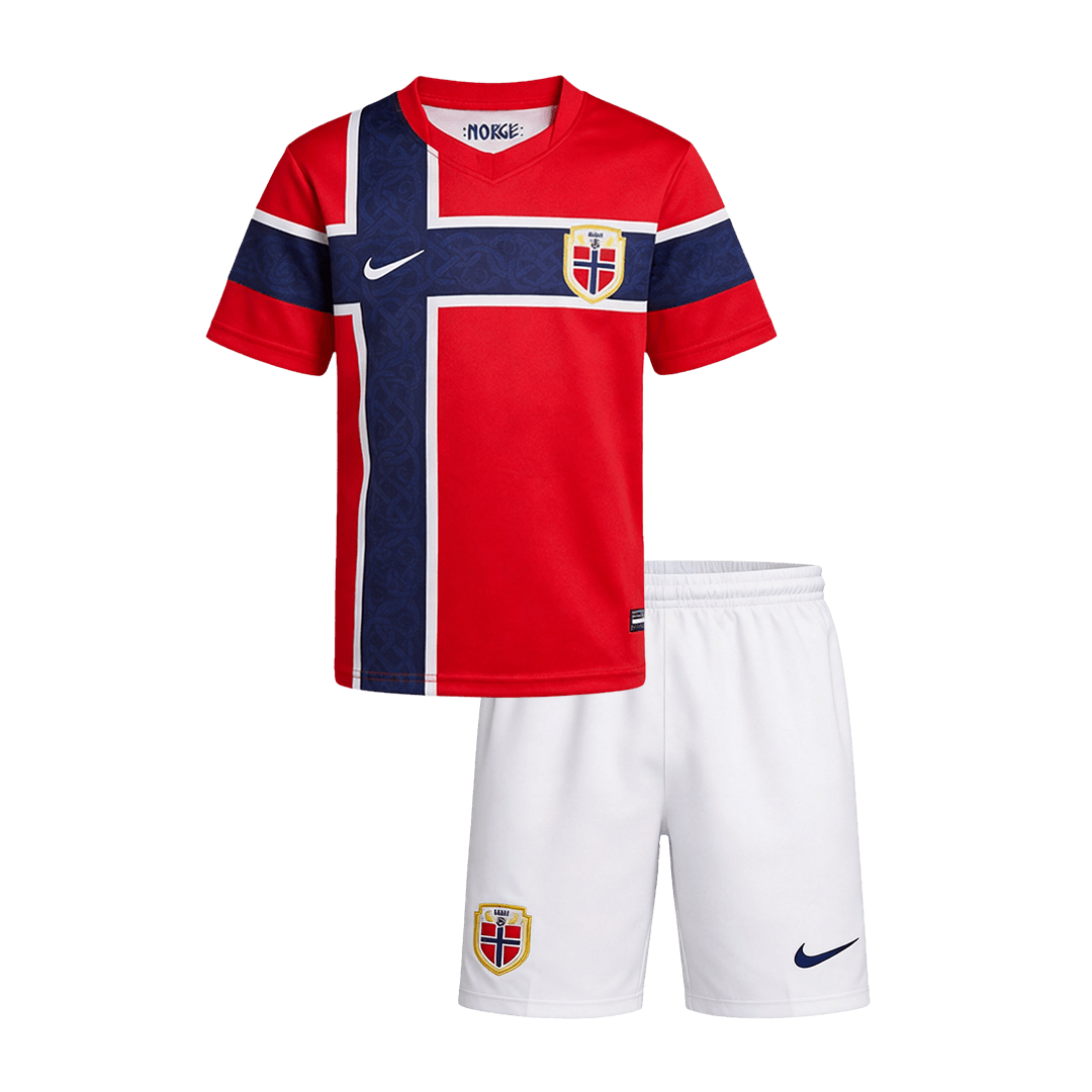 Norway Kids Home Soccer Kit World Cup 2026 Red