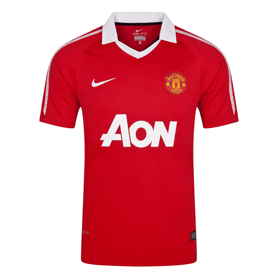Retro Manchester United Mens Home Soccer Jersey 2010/11 Red