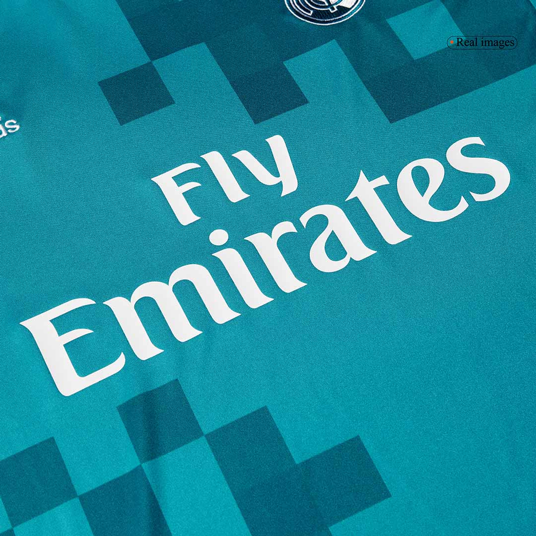 Retro Real Madrid Mens Third Away Soccer Jersey 2017/18 Blue