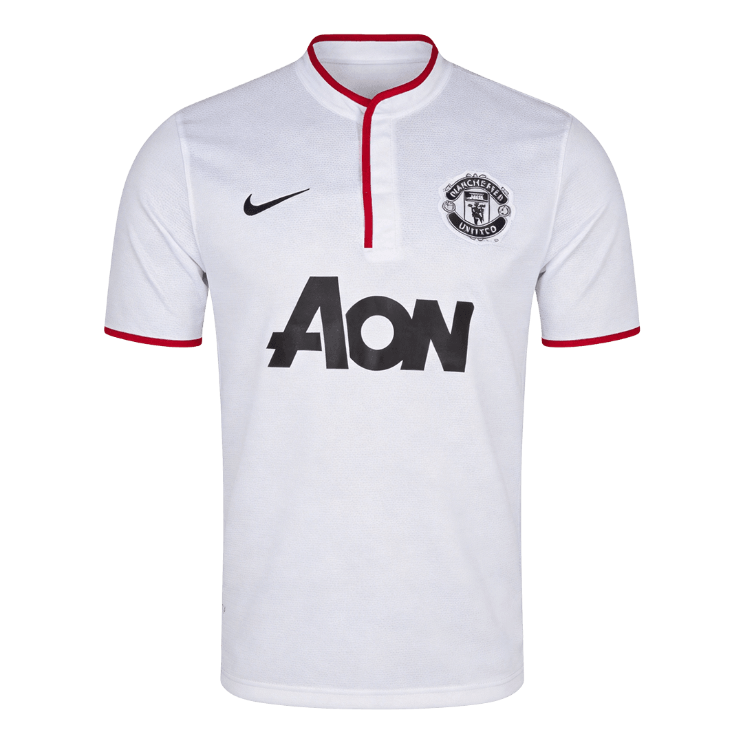 Retro Manchester United Mens Away Soccer Jersey 2013/14 White
