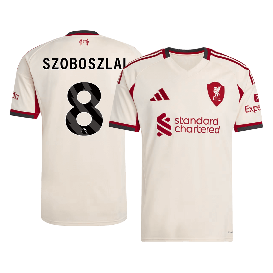 SZOBOSZLAI #8 Liverpool Mens Away Soccer Jersey 2025/26 White