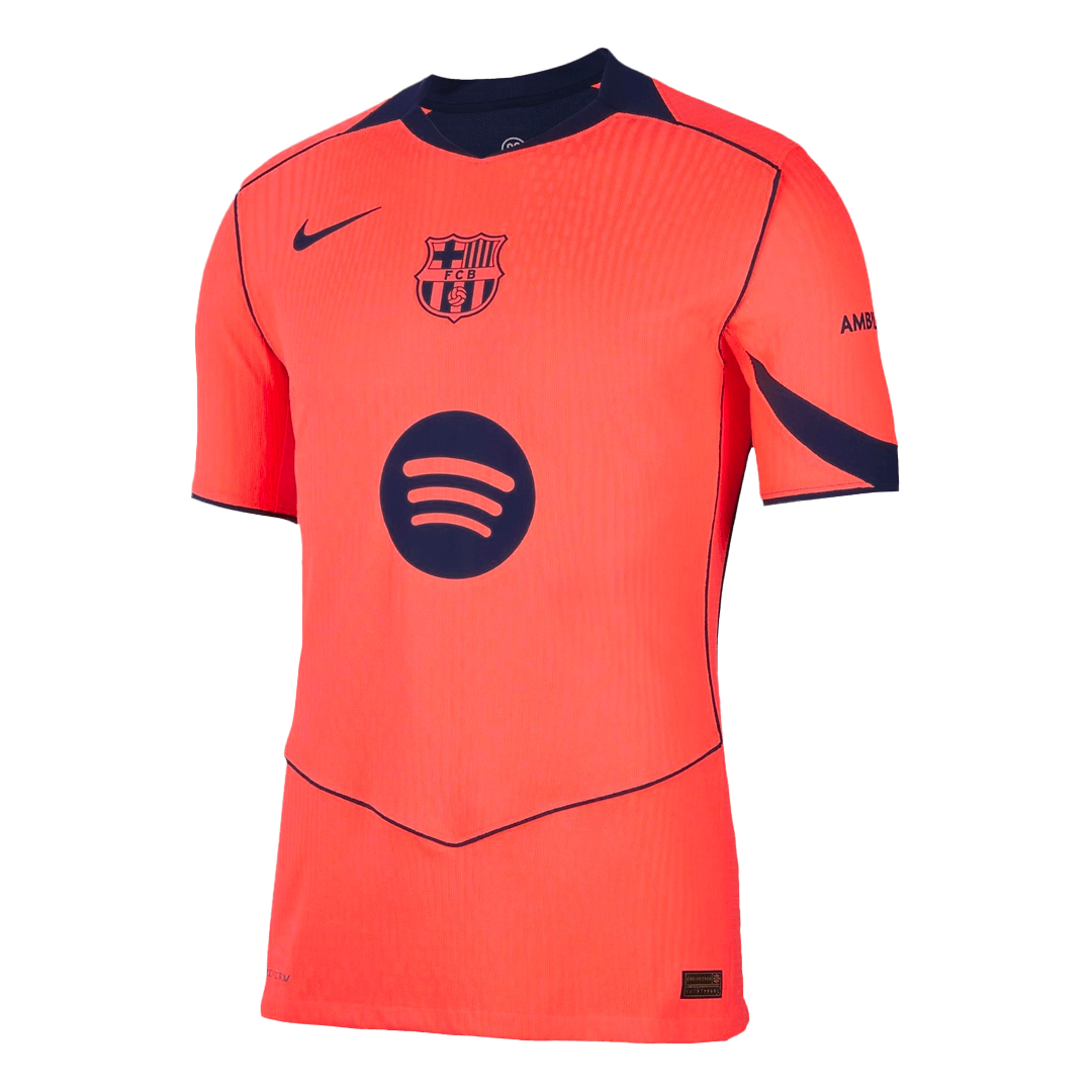 F.DE JONG #21 Barcelona Mens Third Away Soccer Jersey UCL 2025/26 Orange - Player Version
