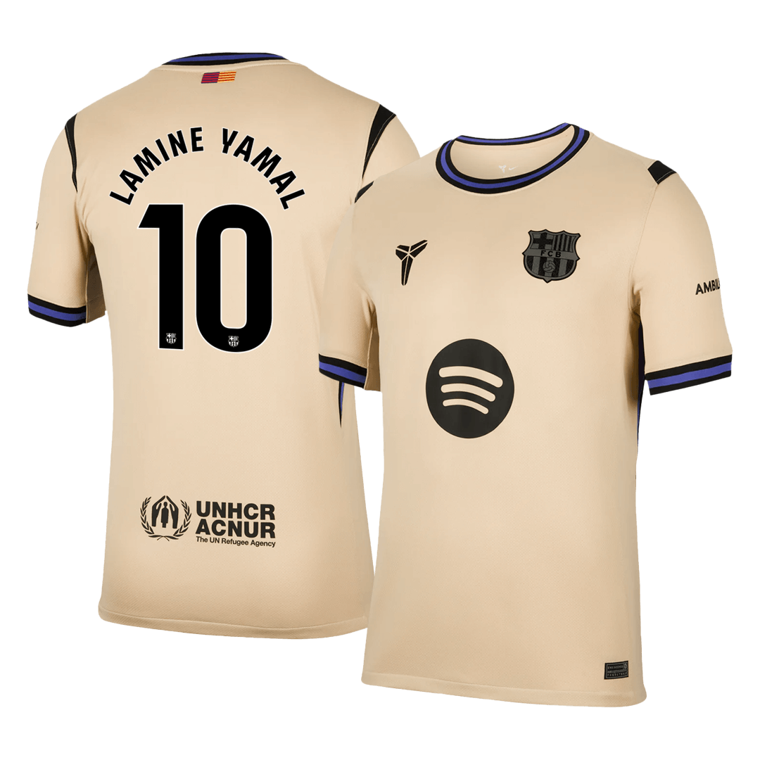 LAMINE YAMAL #10 Barcelona Mens Away Soccer Jersey 2025/26 Yellow