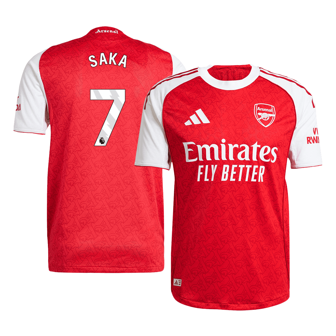SAKA #7 Arsenal Mens Home Soccer Jersey 2025/26 Red - Player Version