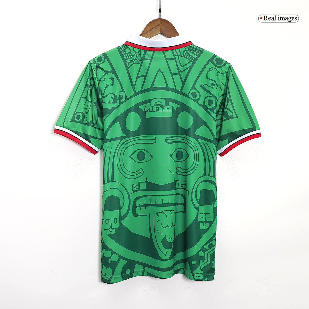 Retro Mexico Mens Home Soccer Jersey 1998 Green