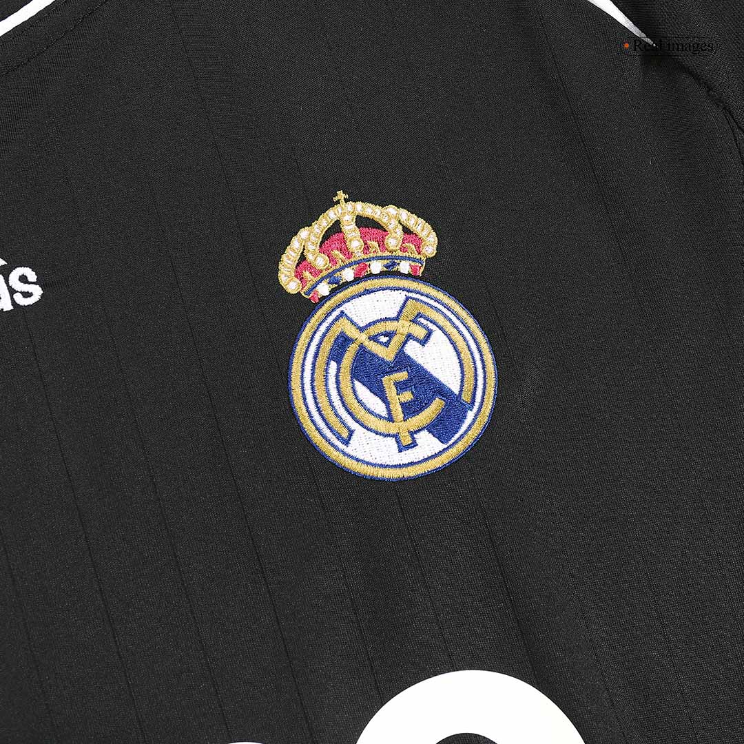 Retro BECKHAM #23 Real Madrid Mens Away Long Sleeve Soccer Jersey 2006/07 Black